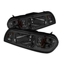 Ford Mustang 87-93 1PC LED (Utbytbara LEDs) Strålkastare - Svarta Spyder Auto